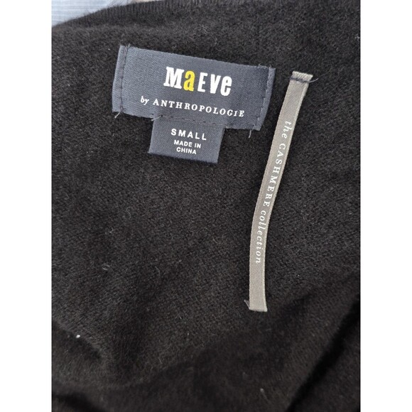 Maeve Anthropologie Cashmere Turtleneck Open Back Sweater Black Small - Picture 8 of 8